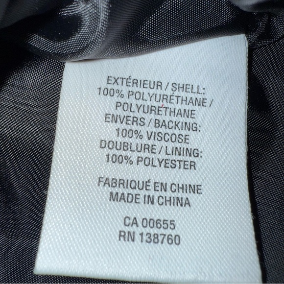 Reitmans Black Faux Leather Jacket Moto Women's Coat - Picture 13 of 13